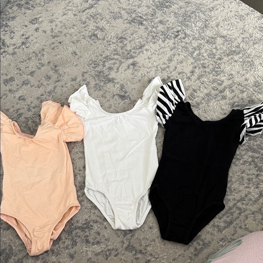 Mika & Rose flutter sleeve leotards (set of 3)